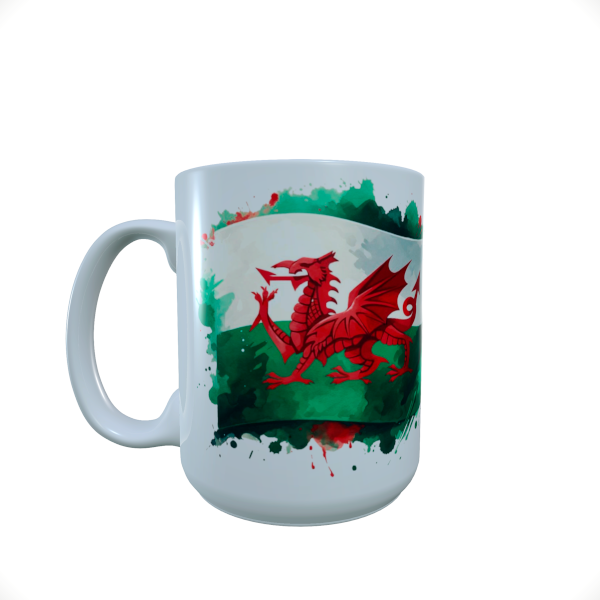 Welsh Flag Mug... Welsh Dragon Mug.. 15oz Ceramic Mug